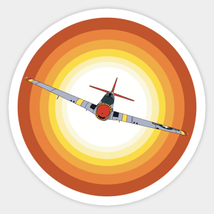 P-51 Mustang Sunset Sticker